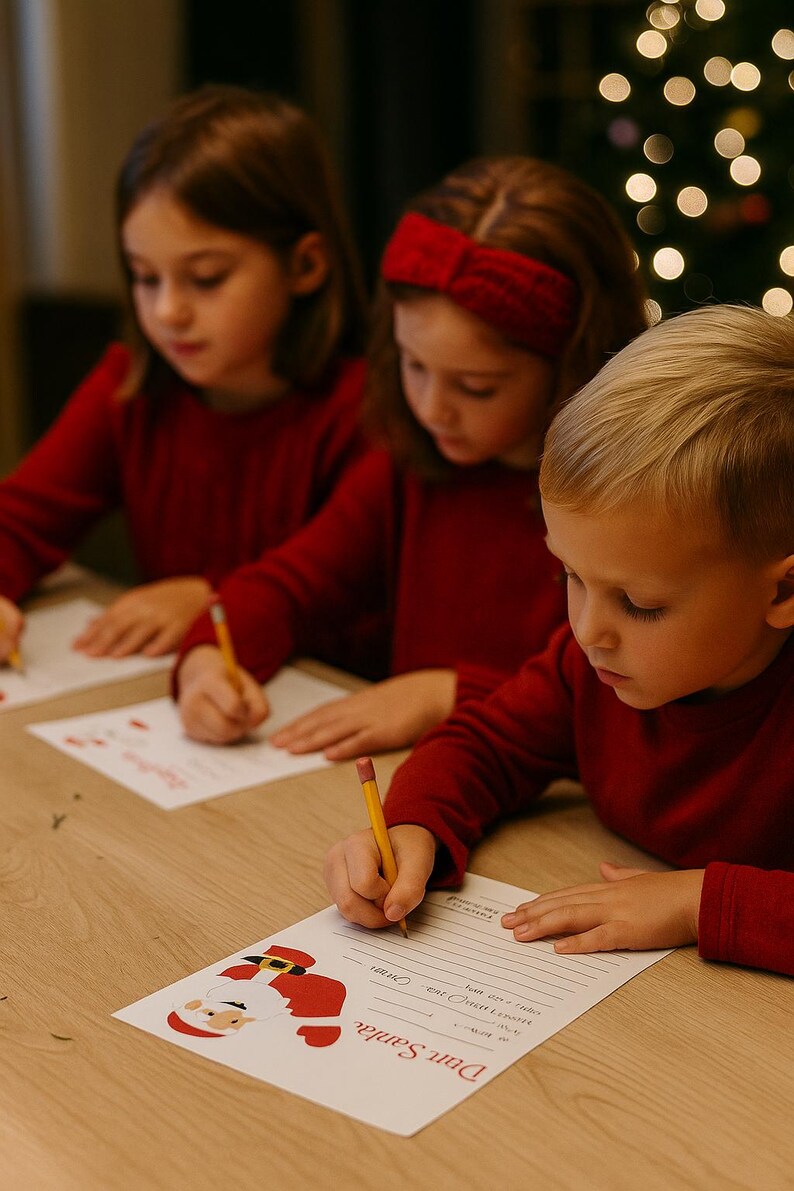 Letter to Santa Printable • Kids Template • Fill-in Writing Page ...