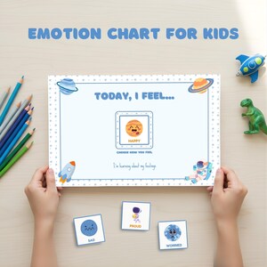 Känslodiagram för barn att skriva ut, känslodiagram, utskrivbart lugnhörn, visuellt stöd för ADHD, känsloreglering, känslokort för barn