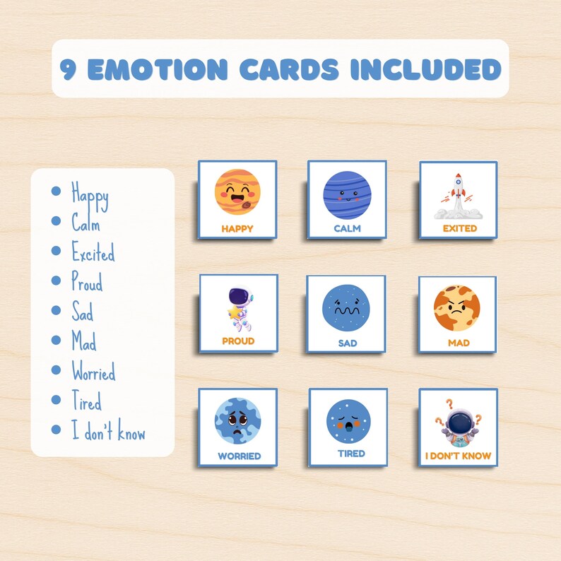 Emotion Chart for Kids Printable, Feelings Chart, Calm Corner Printable ...