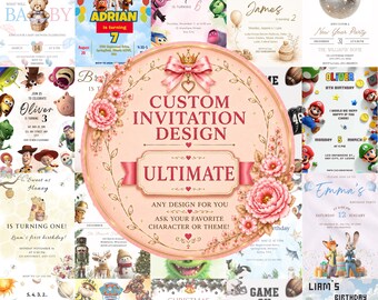 Custom Invitation Design | Canva Editable Invitation | Birthday, Baby Shower, Gender Reveal | Any Theme Available.