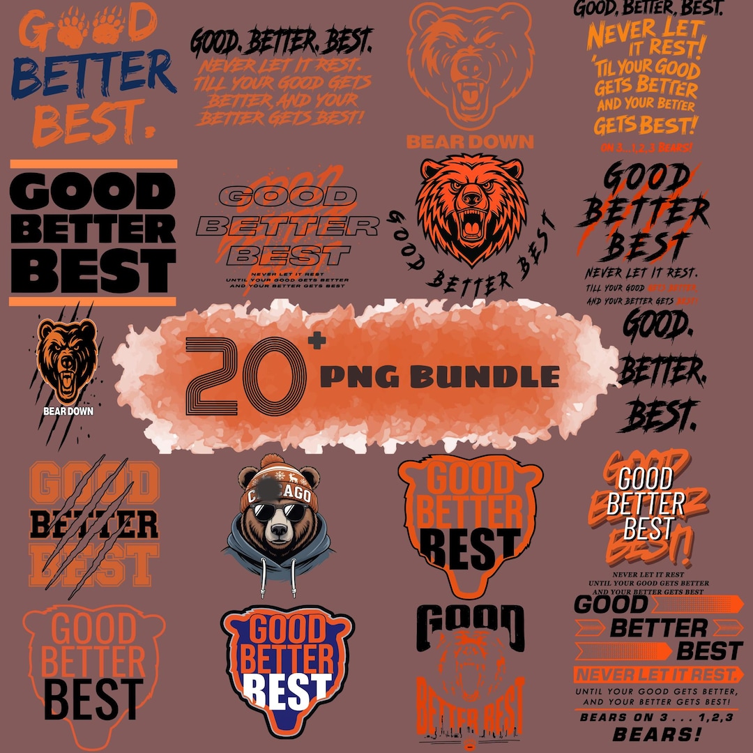 35+ Good Better Best PNG Bundle, Bear Football Graphic, Vintage Bear ...