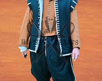 Renaissance-kostuum heren | Middeleeuwse koloniale outfit | Historische re-enactmentkleding