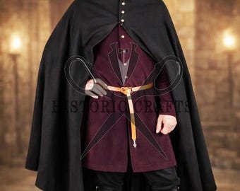 Middeleeuwse manteloutfit | Tuniekkostuum renaissance | Historische re-enactmentkleding | LARP-kostuum
