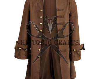 Men's Medieval Pirate Frock Coat, Halloween, Renaissance fairs, Historical cosplays