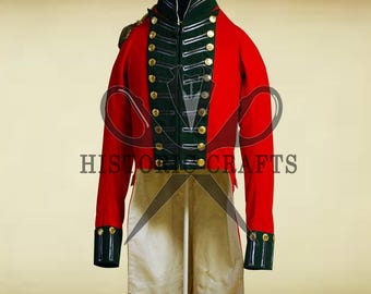 Britse 49e Regiment officiersrok | Napoleontische wollen jas historisch re-enactment