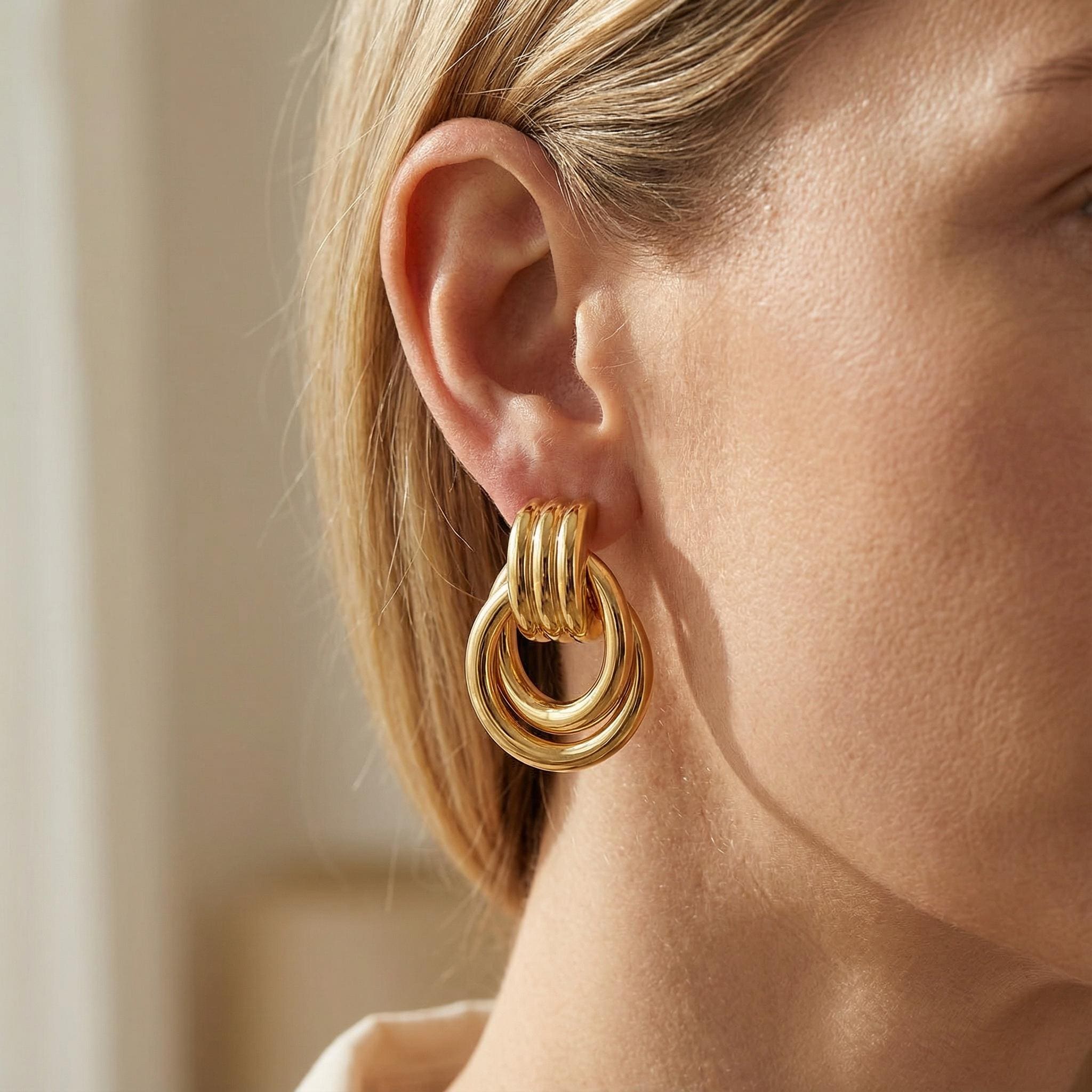 18k gold earrings - Etsy 日本