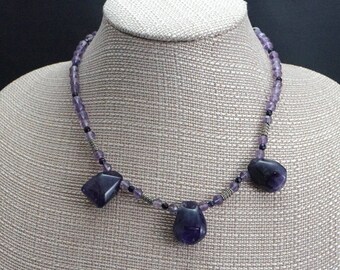 Amethyst Drops with Sterling Silver