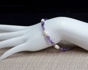 Amethyst and Freshwater Pearl Bracelet