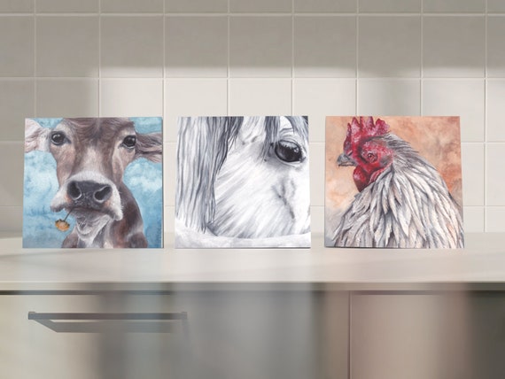 Farm Animal Ceramic Trivet: Kitchen Decor, Home Gift