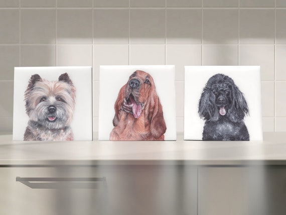 Dog Breed Ceramic Tile Trivet: Heat Resistant Kitchen Decor