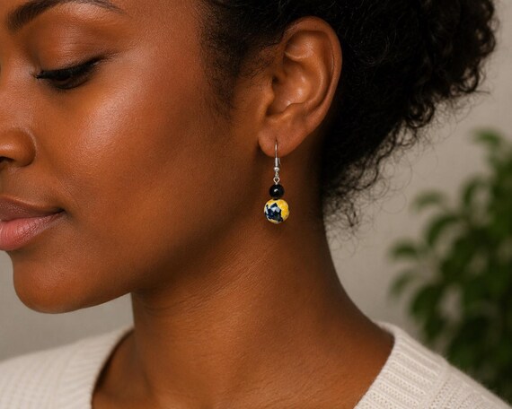 Onyx and Agate Earrings