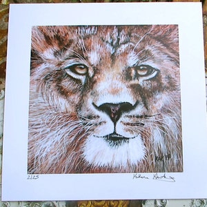 Limited Edition Print of Original Lion Watercolor Painting image 2