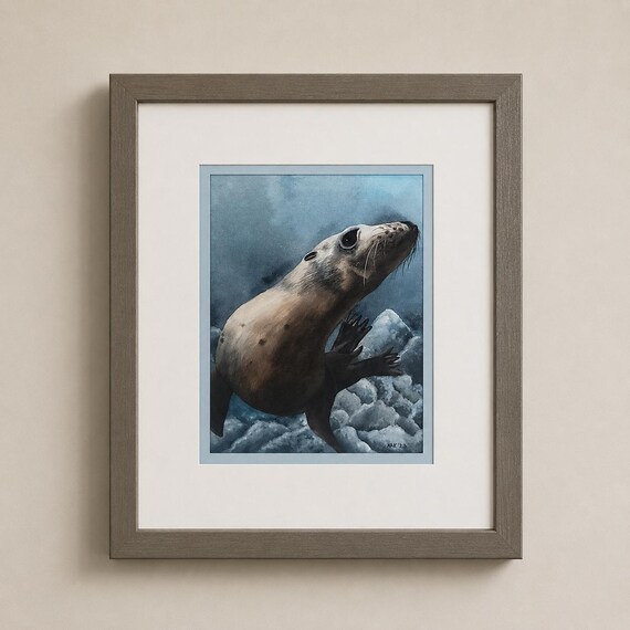 Sealy Wheely | Coastal Wall Art | Wildlife Art | Deep Sea Fish Painting