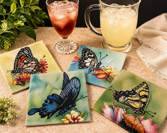 Coasters: Butterflies Collection | Kitchen Essentials | Functional Decor | Housewarming Gift
