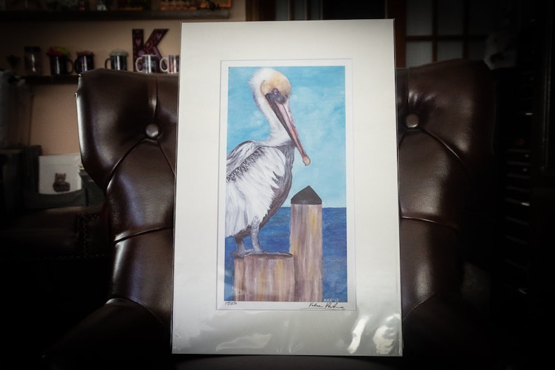 Pelican 1 of 3 Signed and Numbered Matted Print image 2