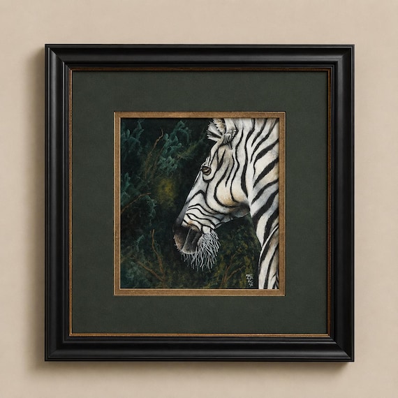 Original Zebra Watercolor Painting | Wall Art | Wildlife Art