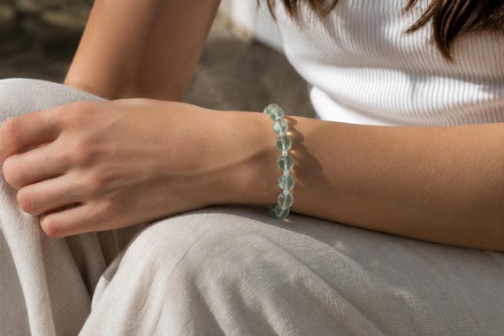 Aquamarine and Freshwater Pearl Bracelet | Handmade Jewelry