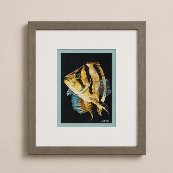 Fighting Tiger | Coastal Wall Art | Wildlife Art | Deep Sea Fish Painting