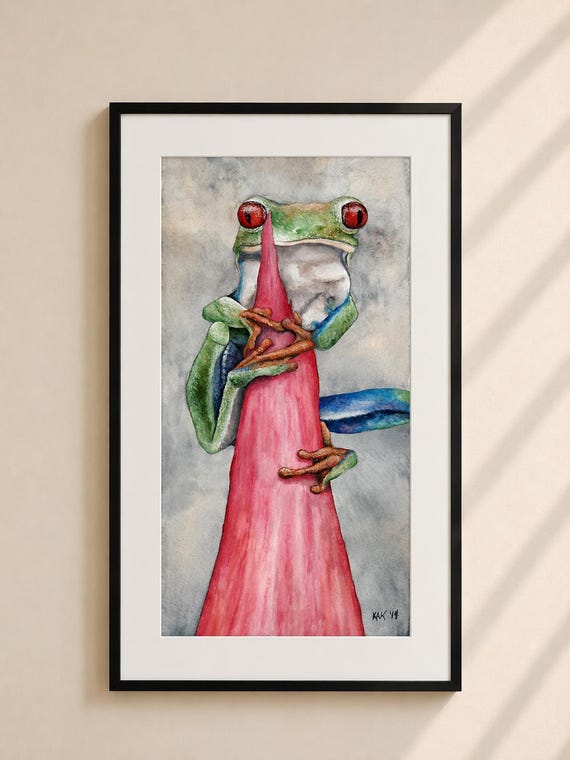 Tree Frog Art Print – Matted Limited Edition, Wildlife Wall Decor