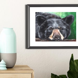 Louisiana Black Bear Art - Matted Print