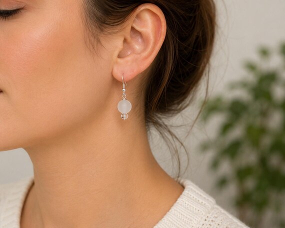 Rose Quartz and Crystal Earrings