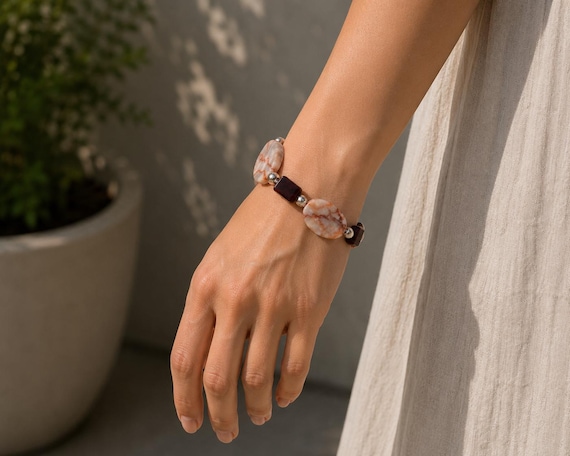 Agate and Sterling Bracelet