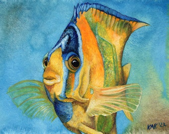 Queen Angel Fish Signed and Numbered Matted Print