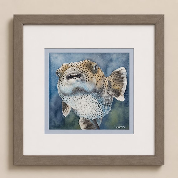 Blow Me a Kiss | Coastal Wall Art | Wildlife Art | Deep Sea Fish Painting