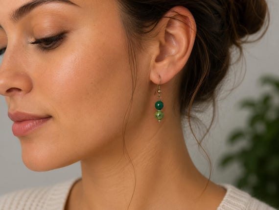 Green Agate Earrings