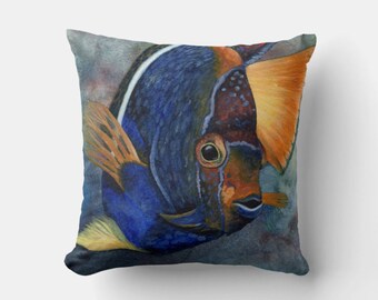 Blue Angelfish Pillow