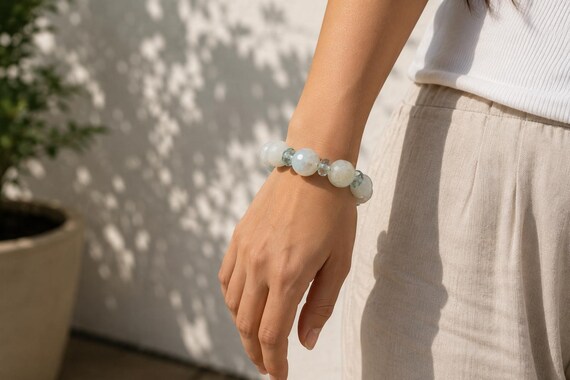Aquamarine and Agate Bracelet | Handmade Jewelry