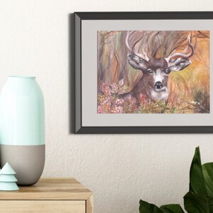 Watercolor Deer Painting - Matted Print, perfect for hunters | Wall Art | Wildlife Art