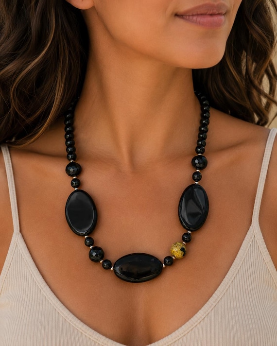 Onyx and Agate Necklace