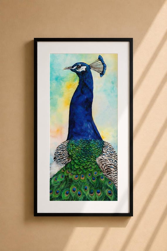 Regal Peacock - Matted Print | Wildlife Art | Wall Art | Nature Home Decor | Bird Lover Gift