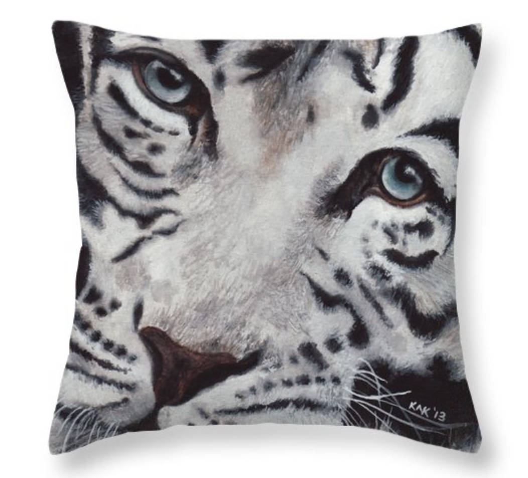white tiger pillow