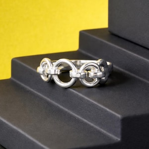 Sterlingzilveren schakelketting | Modern statementbandje | Handgemaakte sieraden | Uniseks stapelbaar cadeau