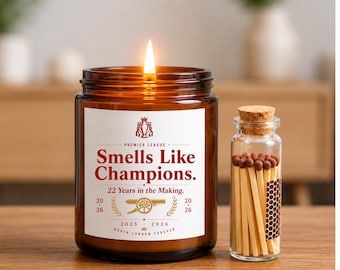 Arsenal Fan Candle, Football Supporter Gift, Championship Celebration Decor, North London Inspired Present
