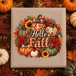 Hello Fall PNG, Autumn Pumpkin png, Fall Sublimation Design, Pumpkin Patch PNG, Thanksgiving Shirt Design, Autumn Tumbler PNG