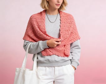 Teal Treasure Wrap Crochet Pattern | Lightweight Shawl | Easy Beginner Project | PDF Download