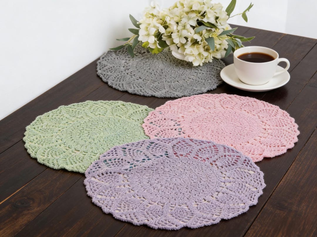 Crochet Table Mat Pattern, Spring Pastel Decor (PDF Pattern, Instant ...