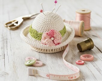 Spring Hat Crochet Pattern for Beginners | Instant PDF Download | Miniature Size | Floral Design