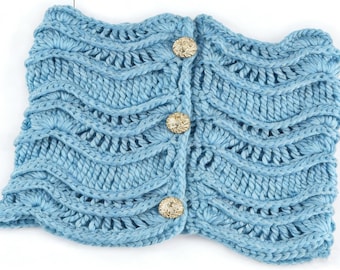 Gold Rush Silk Scarf Crochet Pattern PDF, Elegant Button Up Scarf, Instant Download