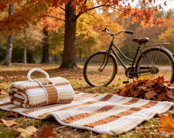 Pack and Go Blanket Crochet Pattern PDF with Carry Strap, Stadium Throw, Instant Download