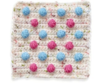 Dotty Granny Square Crochet Pattern | Beginner Coaster (PDF Download)