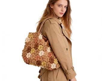 Schema all'uncinetto per borsa con motivo / PDF per principianti