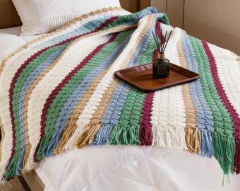 Schema all'uncinetto per coperta Cabin Retreat in PDF, facile coperta afghana, download immediato