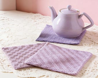 Schema facile per presina all'uncinetto, trio da cucina in cotone (schema PDF, download immediato)