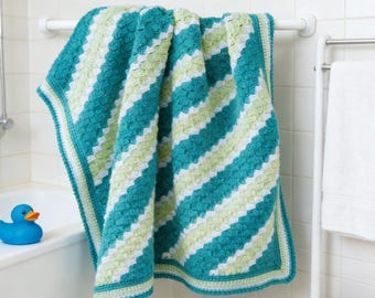 Cluster Stripes Baby Blanket, Crochet Pattern PDF, Easy Baby Afghan, Instant Download