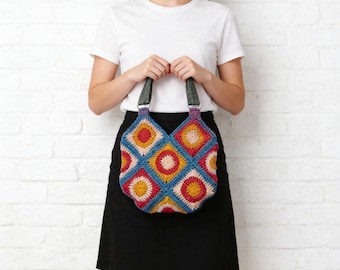 Patrón de crochet para bolso de hombro / Descarga instantánea en PDF para principiantes