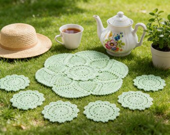 Afternoon Tea Doily Crochet Pattern PDF, Vintage Lace Doily, Instant Download